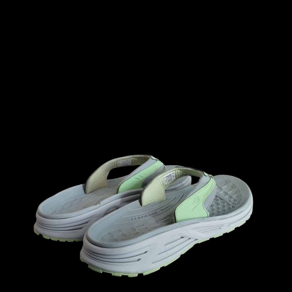 Adidas Lime Green and White Flip Flops - Picture 6 of 12